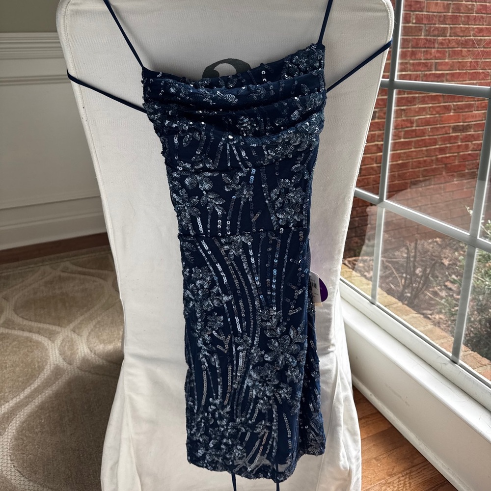 Windsor Midnight Blue Sequin Mini Dress